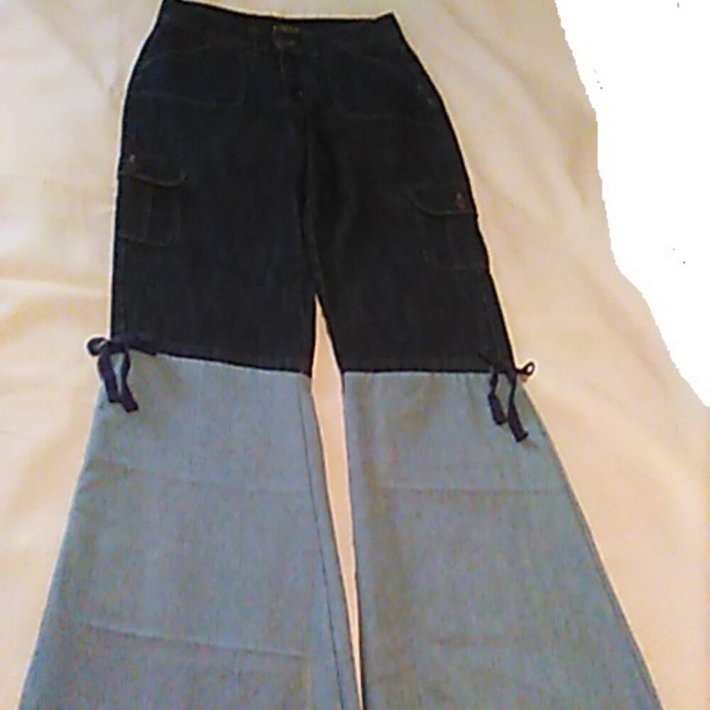 Jeans Riders By Lee Size 6 Upcycled Bell Bottoms Pockets Galore Boho Hippy Style